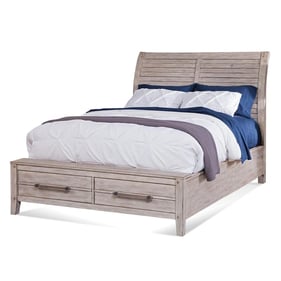 American Woodcrafters Aurora Whitewash King Sleigh Storage Bed