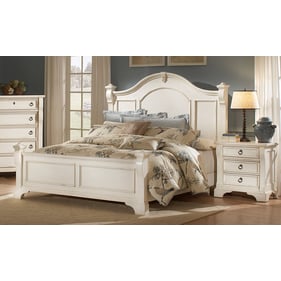 American Woodcrafters Heirloom Antique White 2pc Bedroom Set with Queen Bed