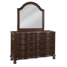 American Woodcrafters Rodanthe Cherry Brunette Dresser and Mirror