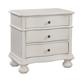 American Woodcrafters Rodanthe Dove White Three Drawer Nightstand