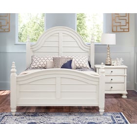 American Woodcrafters Rodanthe Dove White 4pc Bedroom Set With King Panel B...