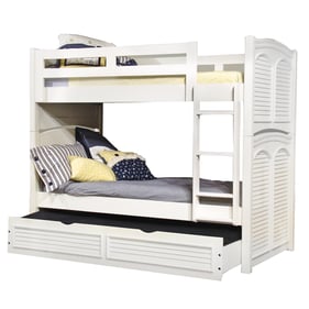 American Woodcrafters Cottage Traditions White Twin over Twin Trundle Bunk ...