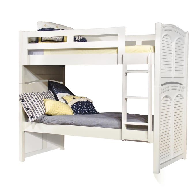 American Woodcrafters Cottage Traditions White Twin over Twin Bunk Bed AWC-6510-33BNK