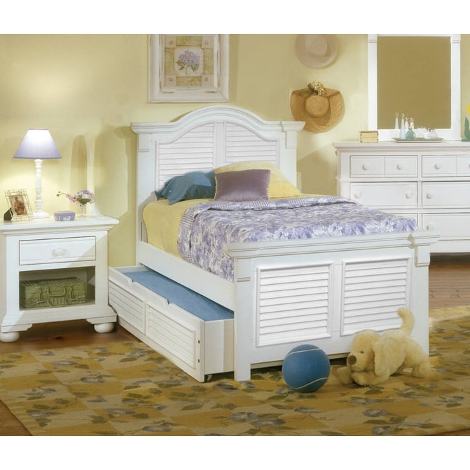 American Woodcrafters Cottage Traditions White 2pc Bedroom Set with Twin Trundle Bed AWC-6510-33-410-TR-BR-S2