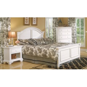 American Woodcrafters Cottage Traditions White 4pc Bedroom Set With King Pa...