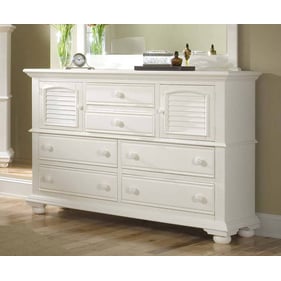 American Woodcrafters Cottage Traditions White High Dresser