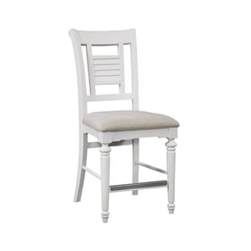 2 American Woodcrafters Cottage Traditions White Counter Height Chairs