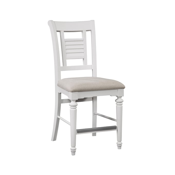 2 American Woodcrafters Cottage Traditions White Counter Height Chairs AWC-D-6510-653