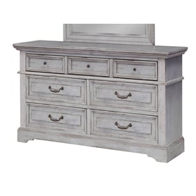 American Woodcrafters Stonebrook Light Distressed Antique Gray Dresser