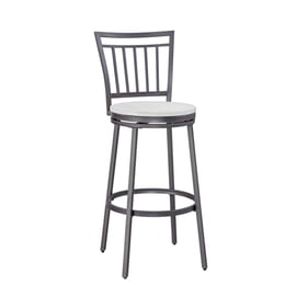 American Woodcrafters Slate Grey White 30 Inch Stool with Back