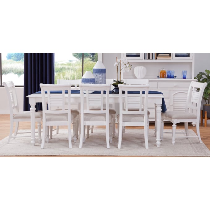 American Woodcrafters Cottage Traditions White 9pc Dining Room Set AWC-D-6510-550-DR-S1