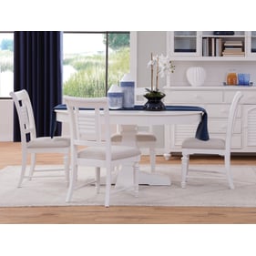 American Woodcrafters Cottage Traditions White 5pc Round Dining Room Set