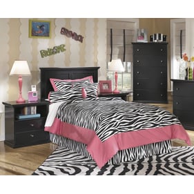 Ashley Furniture Maribel Black 2pc Bedroom Set With Twin Panel Headboard