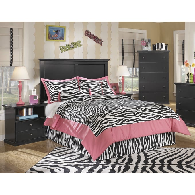 Ashley Furniture Maribel Black 2pc Bedroom Set With Full Panel Headboard B138-Set9