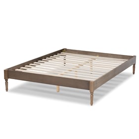 Baxton Studio Colette Weathered Grey Oak Wood Full Platform Bed Frame