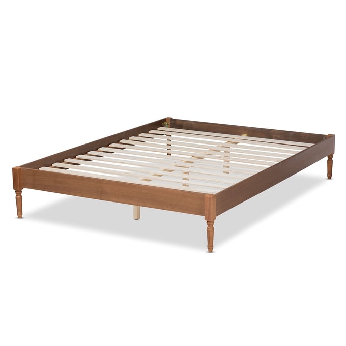 Baxton Studio Colette Ash Walnut Wood Queen Platform Bed Frame BAX-MG0009-ASH-WALNUT-QUEEN