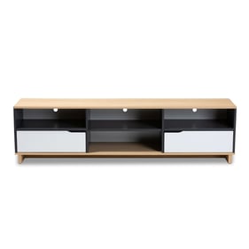 Baxton Studio Reed Oak Grey Wood 2 Drawers TV Stand