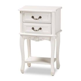 Baxton Studio Gabrielle White 2 Drawer End Table