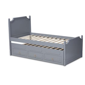 Baxton Studio Mariana Grey Wood Twin Trundle Bed