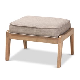 Baxton Studio Sigrid Light Grey Fabric Ottoman