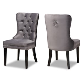 2 Baxton Studio Remy Grey Upholstered Dining Chairs