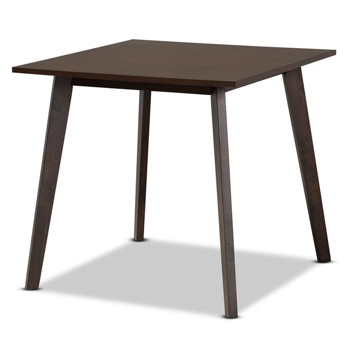 Baxton Studio Britte Dark Oak Brown Wood Square Dining Table BAX-FIESTA-COFFEE-OAK-DT