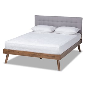 Baxton Studio Devan Light Grey Fabric Upholstered King Platform Bed