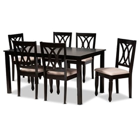 Baxton Studio Reneau Sand Upholstered 7pc Dining Set