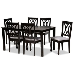 Baxton Studio Reneau Grey Upholstered 7pc Dining Set