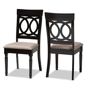 2 Baxton Studio Lucie Sand Dark Brown Dining Chairs