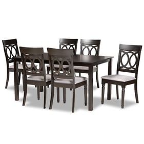 Baxton Studio Lucie Dark Brown 7pc Dining Set