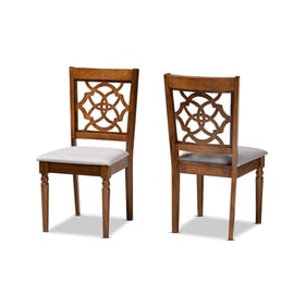 2 Baxton Studio Renaud Walnut Brown Dining Chairs