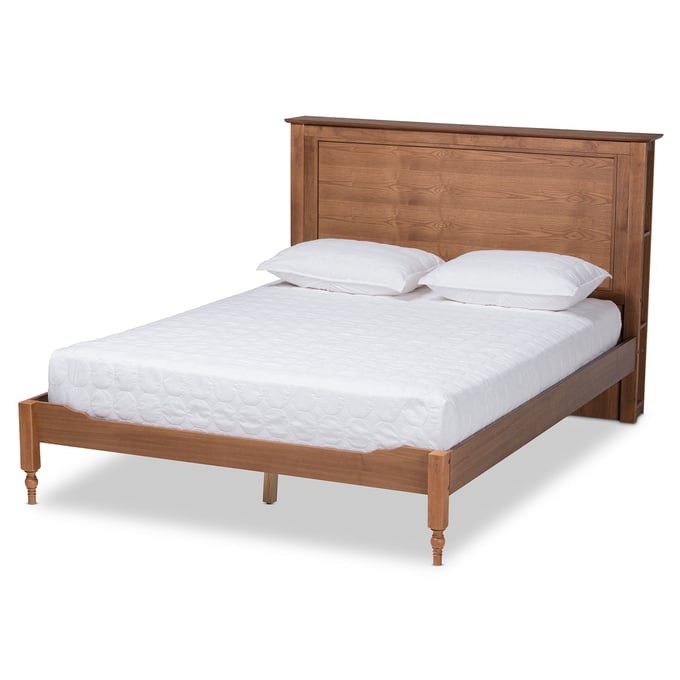 Baxton Studio Danielle Ash Walnut Wood Queen Platform Storage Bed