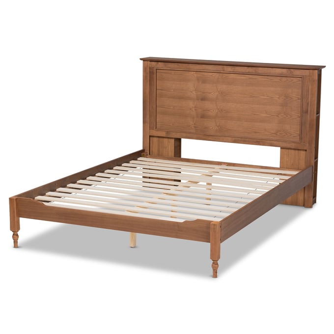 Baxton Studio Danielle Ash Walnut Wood Full Platform Storage Bed BAX-MG0018-ASH-WALNUT-FULL