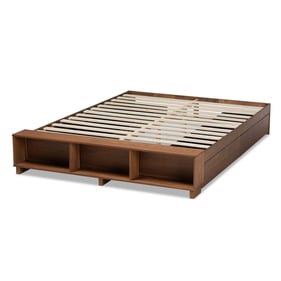 Baxton Studio Arthur Ash Walnut Wood Queen Platform Bed