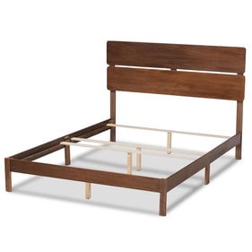 Baxton Studio Anthony Walnut Brown Wood Queen Panel Bed