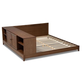 Baxton Studio Kaori Walnut Wood Queen Platform Storage Bed