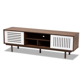 Baxton Studio Meike Walnut White TV Stand