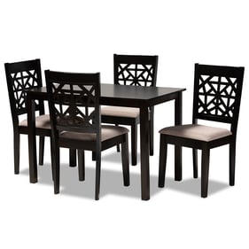 Baxton Studio Jackson Sand Espresso Oak Wood 5pc Dining Room Set