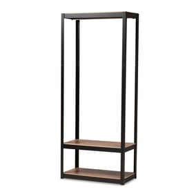 Baxton Studio Elton Coat Black Brown Wood Storage Rack