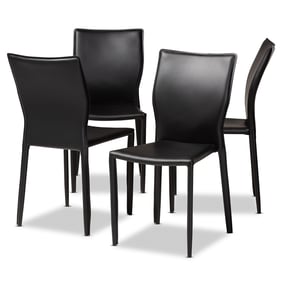 4 Baxton Studio Heidi Black Faux Leather Dining Chairs