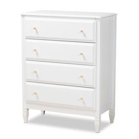 Baxton Studio Naomi White Wood 4 Drawers Chest