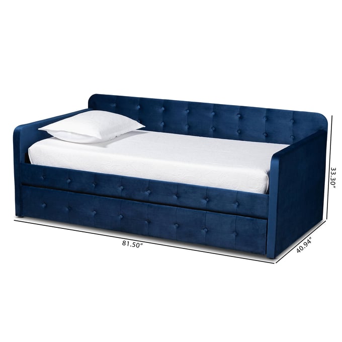 Baxton Studio Jona Navy Blue Twin Trundle Daybed The Classy Home