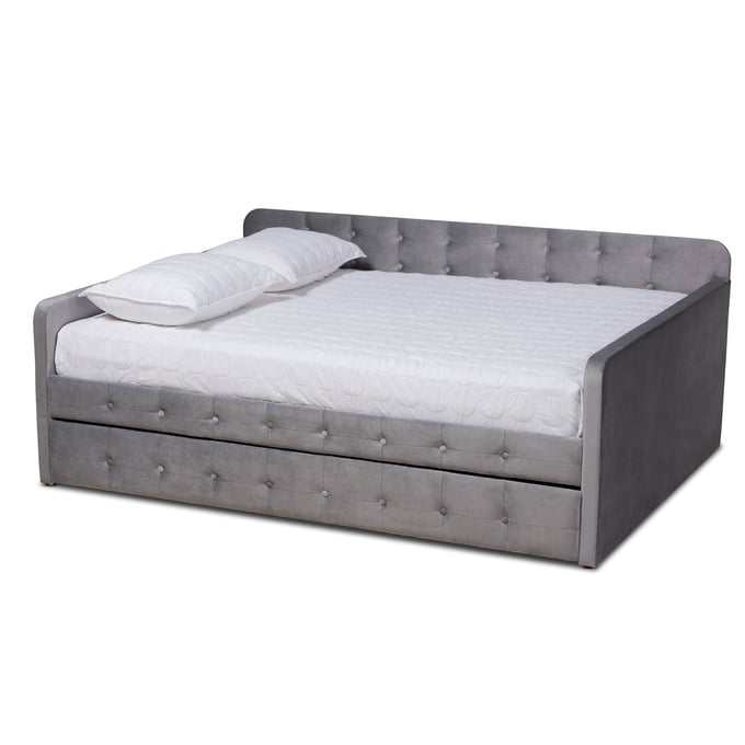 Baxton Studio Jona Grey Full Trundle Daybed BAX-CF9183-GREY-DAYBED-F-T