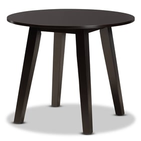 Baxton Studio Ela Dark Brown 35 Inch Wide Round Dining Table