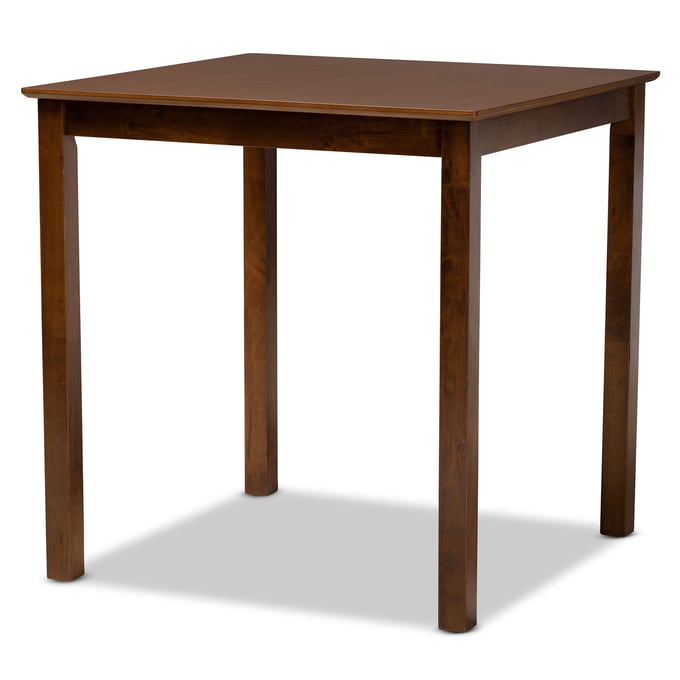 Baxton Studio Lenoir Walnut Wood Counter Height Pub Table BAX-RH7070T-WALNUT-PT