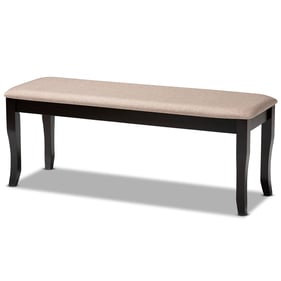 Baxton Studio Cornelie Sand Dark Brown Dining Bench