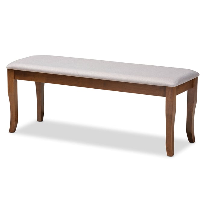 Baxton Studio Cornelie Grey Walnut Dining Bench BAX-RH036-GY-WL-DIN-BNCH