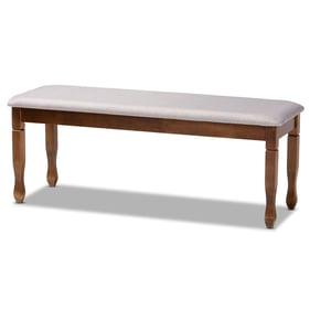 Baxton Studio Corey Grey Fabric Walnut Brown Wood Dining Bench