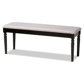 Baxton Studio Giovanni Grey Fabric Dark Brown Wood Dining Bench